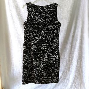 AB Studio Black and White Dotted Sleeveless Sheath Dress Size 12